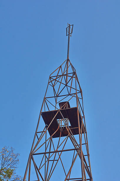 istock The top of a metal tower triangulation. 523262793