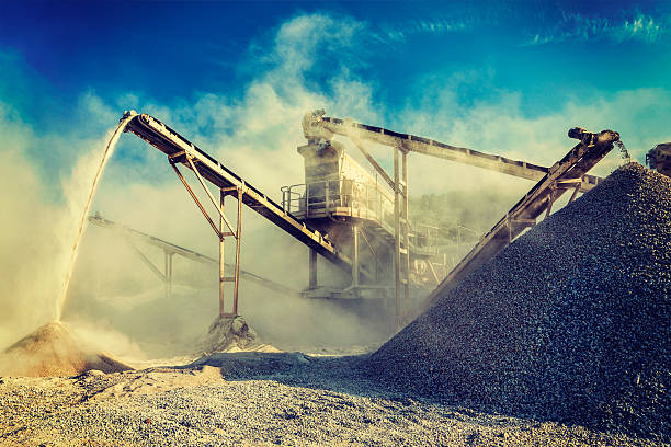 istock Industrial crusher - rock stone crushing machine 523263587
