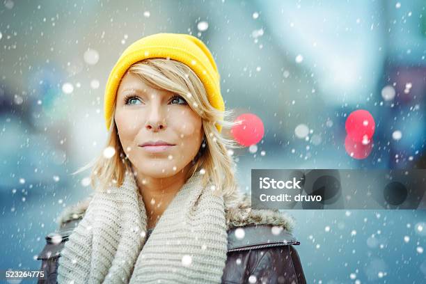Winter In City Stock Photo - Download Image Now - 20-24 Years, Adult, Adults Only