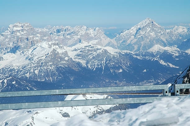istock Winter landscape in a ski resort. Dolomites mountains, Italy 523264921