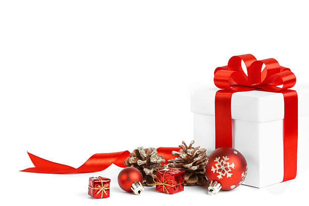 istock christmas gift with red balls bow 523265787