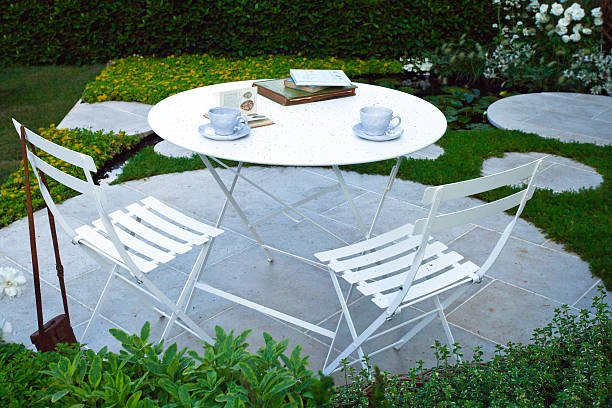 istock Garden landscape with patio area 523267742