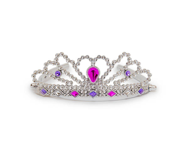 istock Silver princess crown isolated on white background 523268234