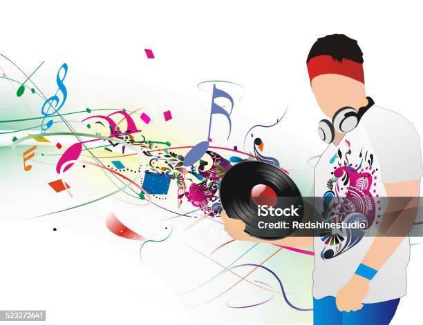 Dj Man Stock Illustration - Download Image Now - Abstract, Adult, Backgrounds