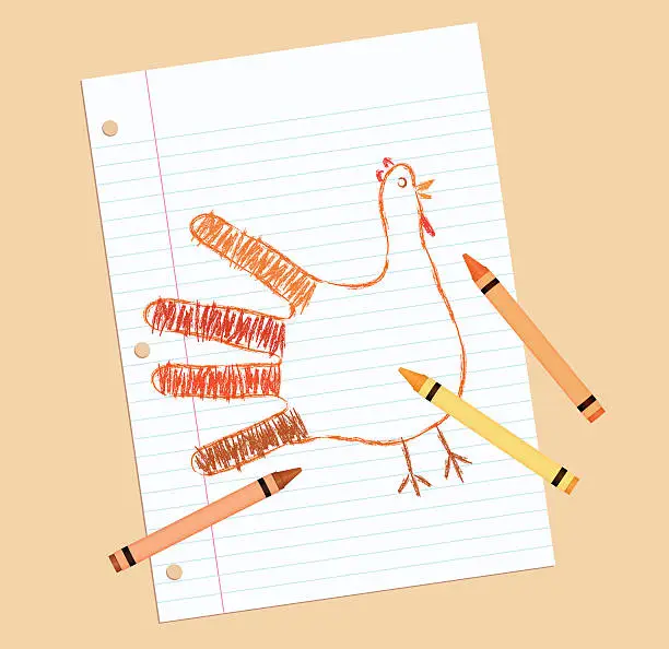 Vector illustration of Thanksgiving Turkey Hand