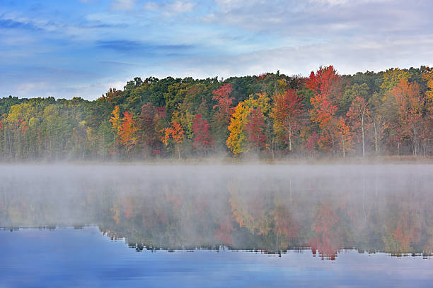 istock Autumn Deep Lake with Fog 523273983