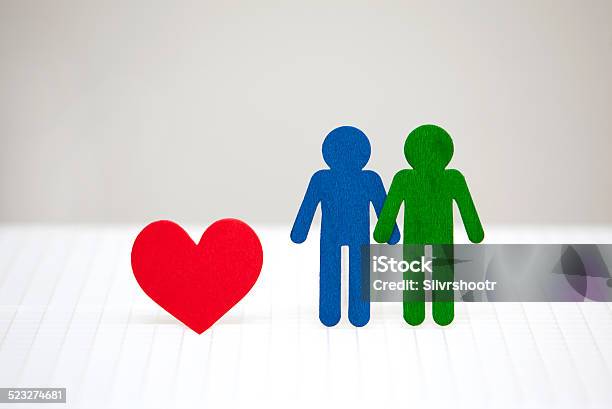 Anthropomorphic Couple With A Heart Stock Photo - Download Image Now - Adult, Adults Only, Anthropomorphic