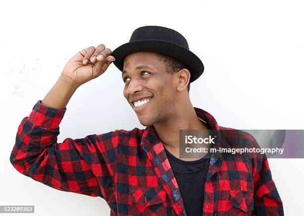 Trendy African Man Smiling With Hat Stock Photo - Download Image Now - 20-24 Years, 20-29 Years, 25-29 Years