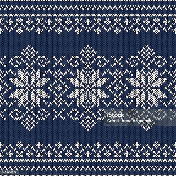 Winter Holiday Sweater Design On The Wool Knitted Texture Seaml Stock Illustration - Download Image Now