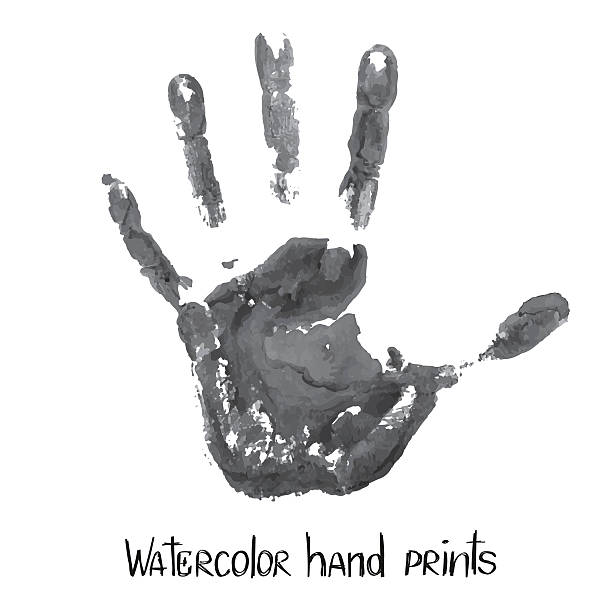 wodne nadruk - handprint human hand pattern white background stock illustrations