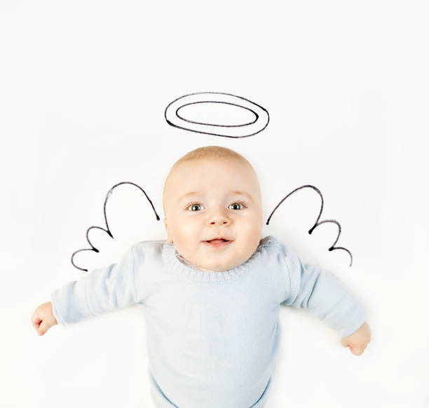 Baby boy with angel wings