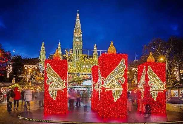 Photo of Rathaus and Christmas market in Vienna