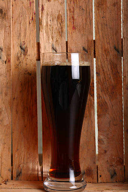 istock Dark ale in wooden crate 523294021