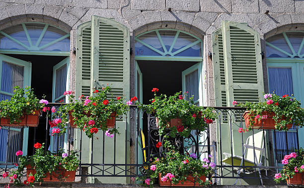 Balcony in France. stock photo