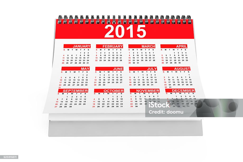 2015 año calendario de escritorio - Foto de stock de Calendario libre de derechos