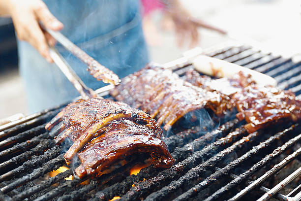 istock Focus grilled pork ribs on the barbecue grill 523315593