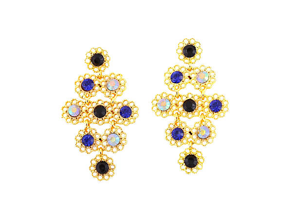 istock beatiful gold earrings with stones isolated 523316133
