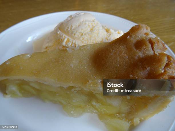 Homemade Bramley Apple Pie Ice Cream Dessert Apple Tart Slice Stock Photo - Download Image Now