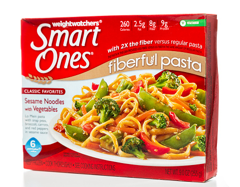 Miami, USA - September 20, 2014: Weightwatchers Smart Ones vegetarian fiberful pasta