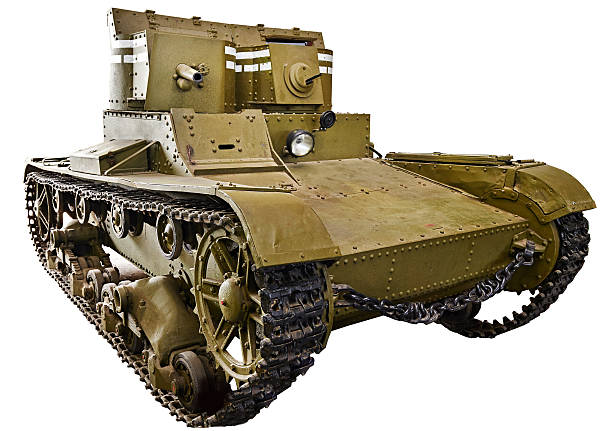 istock Soviet light infantry twin-turret tank T-26 isolated 523354405