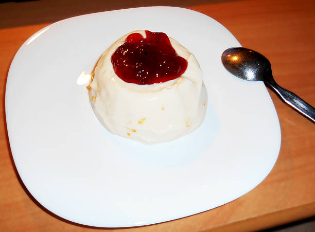 istock Yogurt with strawberry jam on blurred background 523354425