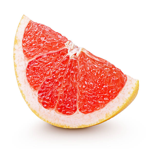 istock Slice of grapefruit citrus fruit isolated on white 523355413