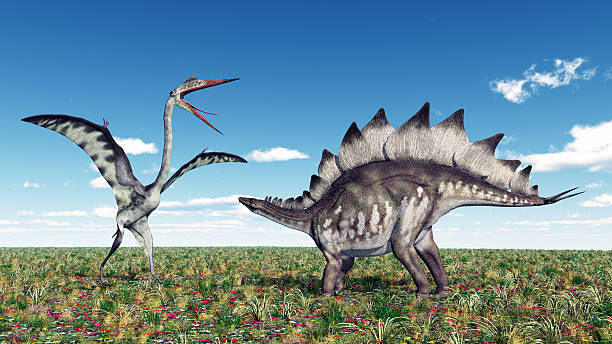 istock Quetzalcoatlus and Stegosaurus 523356147