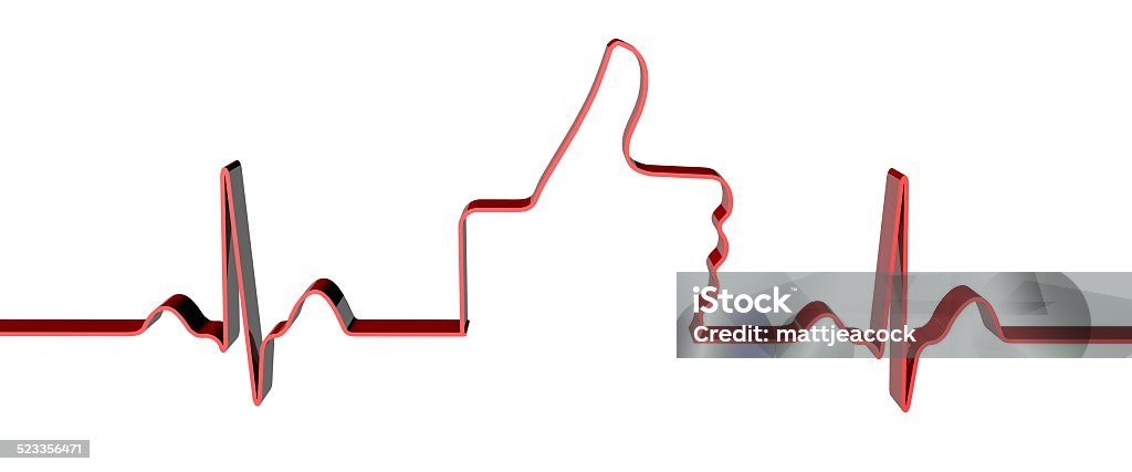 Thumbs up EGC Heart rate Chart Stock Photo