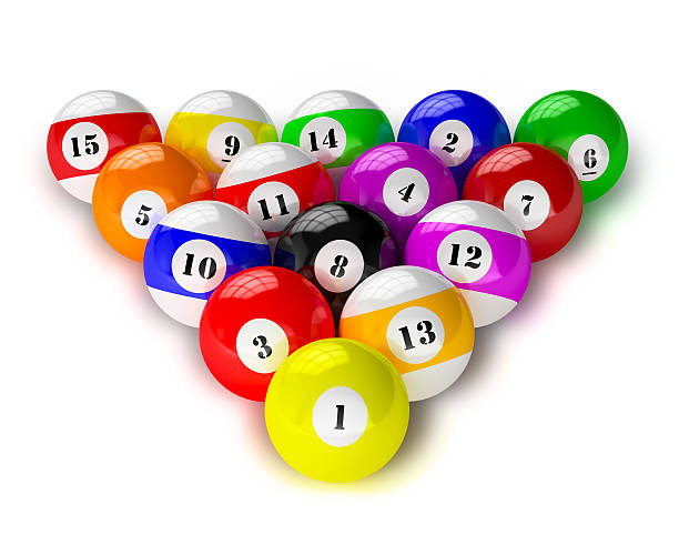 istock Set of billiard pool balls on white 523359159