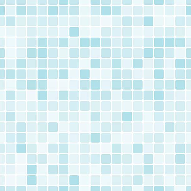 illustrazioni stock, clip art, cartoni animati e icone di tendenza di seamless pattern blu con piastrelle - background tile