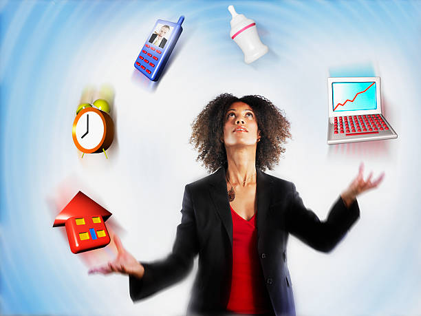 Businesswoman Juggling Responsibility