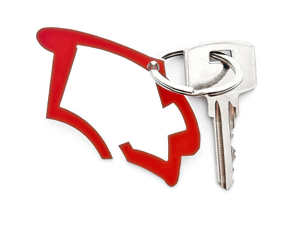 istock House shaped key-chain isolated on white background 523360685