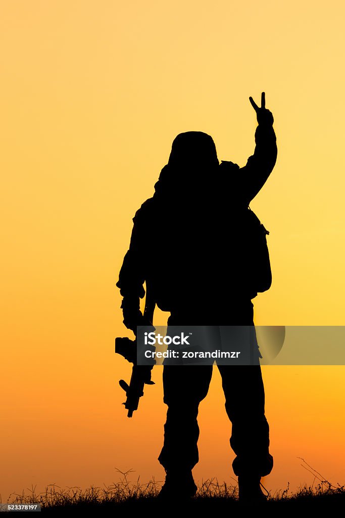 Soldier Silhouette Afghanistan Stock Photo