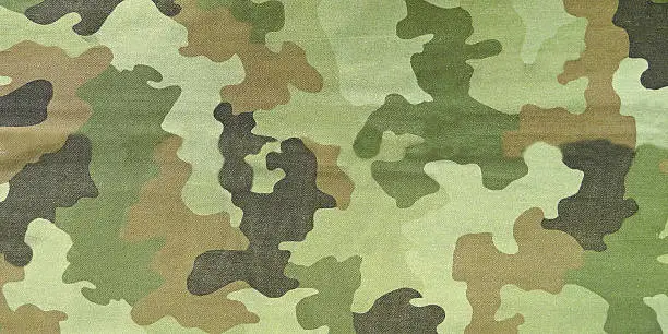 Close up photo of multicam camouflage uniform
