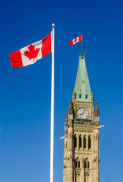 istock Close up of peace tower  in Ottawa, Canada 523379178