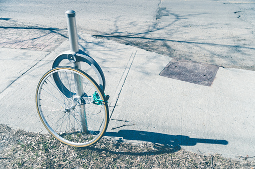 Bike theft with locked wheel