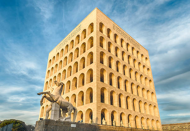 hotel palazzo della civilta italiana, vel plac koloseum, rzym - civilta zdjęcia i obrazy z banku zdjęć