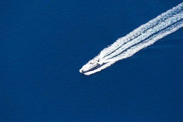 Aerial View of Luxury Motoryacht