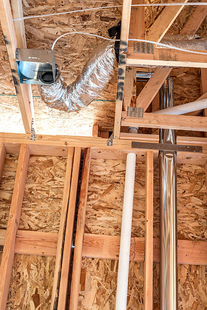 istock Heating plumbing in new home construction 523381156