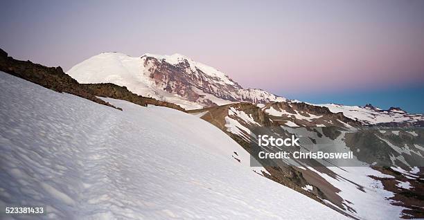 Early Morning Hike Burroughs Mountain Mt Rainier National Park Stock Photo - Download Image Now