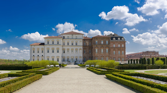 Venaria, Italy - April 12, 2016: The Royal Palace of Venaria, one of the residences of the royal house of Savoy, included in the Unesco Heritage List