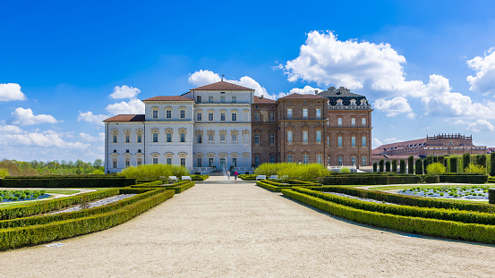 Venaria, Italy - April 12, 2016: The Royal Palace of Venaria, one of the residences of the royal house of Savoy, included in the Unesco Heritage List