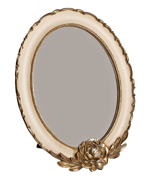 Oval wooden photo frame with empty space
