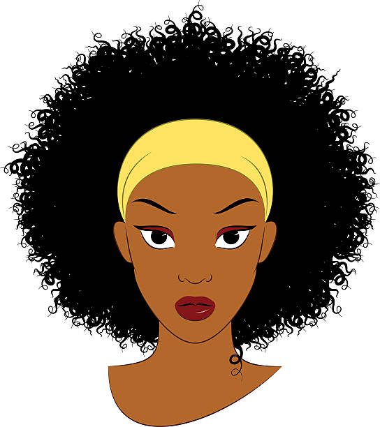 Afro Hair vector art illustration