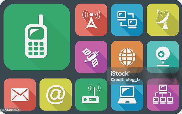 Communication Icons Stock Illustration - Download Image Now - Blue, Camera - Photographic Equipment, Computer