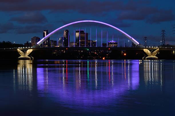 istock Lowry Avenue Bridge with Purple Lighting in Minneapolis 523384770