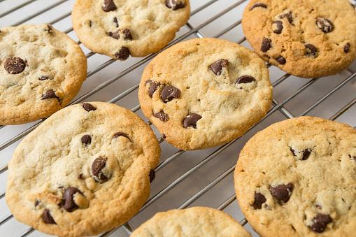 Chocolate Chip cookie and Cooling rack