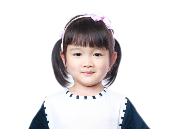 istock Cute little girl isolated on white 523389206