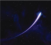 istock Comet Shooting Star Over Nebula Space Stock Vector Background 523390663