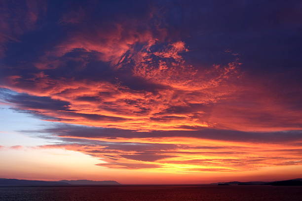 istock Sunset clouds over lake Baikal in summer 523393682